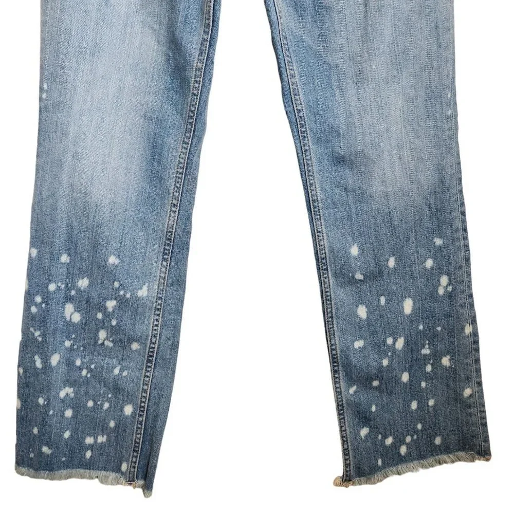 Free People Jeans Free‎ People 90s Raw Waist Bleached Bootcut Crop sz 25